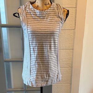J. Crew Navy and Gray Striped Tank Top size S
